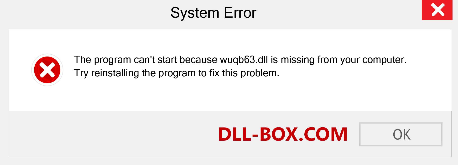  wuqb63.dll file is missing?. Download for Windows 7, 8, 10 - Fix  wuqb63 dll Missing Error on Windows, photos, images